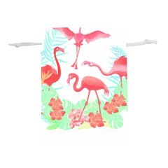 Flower Flamingo T- Shirt Floral Birds Flower Flamingo T- Shirt Lightweight Drawstring Pouch (m) by EnriqueJohnson