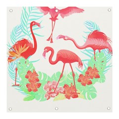 Flower Flamingo T- Shirt Floral Birds Flower Flamingo T- Shirt Banner And Sign 3  X 3  by EnriqueJohnson