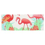 Flower Flamingo T- Shirt Floral Birds Flower Flamingo T- Shirt Banner and Sign 8  x 3  Front