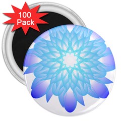 Flower Illustration T- Shirt Beautiful And Artistic Blue Flower T- Shirt 3  Magnets (100 Pack) by EnriqueJohnson