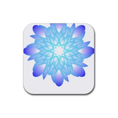 Flower Illustration T- Shirt Beautiful And Artistic Blue Flower T- Shirt Rubber Coaster (square) by EnriqueJohnson