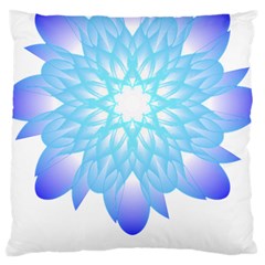 Flower Illustration T- Shirt Beautiful And Artistic Blue Flower T- Shirt Large Cushion Case (one Side) by EnriqueJohnson