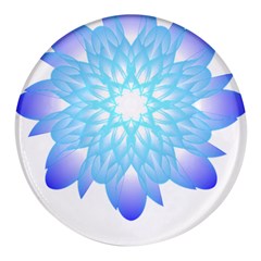 Flower Illustration T- Shirt Beautiful And Artistic Blue Flower T- Shirt Round Glass Fridge Magnet (4 Pack) by EnriqueJohnson