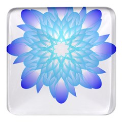 Flower Illustration T- Shirt Beautiful And Artistic Blue Flower T- Shirt Square Glass Fridge Magnet (4 Pack) by EnriqueJohnson