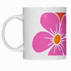 Flower Illustration T- Shirtcolorful Blooming Flower, Blooms, Floral Pattern T- Shirt White Mug by EnriqueJohnson