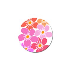 Flower Illustration T- Shirtcolorful Blooming Flower, Blooms, Floral Pattern T- Shirt Golf Ball Marker by EnriqueJohnson