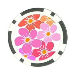 Flower Illustration T- Shirtcolorful Blooming Flower, Blooms, Floral Pattern T- Shirt Poker Chip Card Guard by EnriqueJohnson