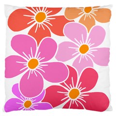 Flower Illustration T- Shirtcolorful Blooming Flower, Blooms, Floral Pattern T- Shirt Large Cushion Case (two Sides) by EnriqueJohnson