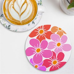 Flower Illustration T- Shirtcolorful Blooming Flower, Blooms, Floral Pattern T- Shirt Uv Print Round Tile Coaster by EnriqueJohnson