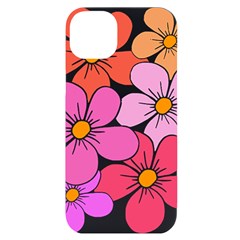 Flower Illustration T- Shirtcolorful Blooming Flower, Blooms, Floral Pattern T- Shirt Iphone 14 Plus Black Uv Print Case by EnriqueJohnson