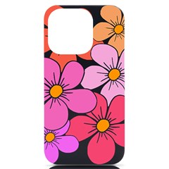 Flower Illustration T- Shirtcolorful Blooming Flower, Blooms, Floral Pattern T- Shirt Iphone 14 Pro Black Uv Print Case by EnriqueJohnson