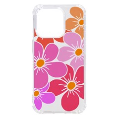 Flower Illustration T- Shirtcolorful Blooming Flower, Blooms, Floral Pattern T- Shirt Iphone 14 Pro Tpu Uv Print Case