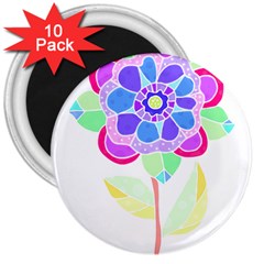 Flower Illustration T- Shirtflower T- Shirt 3  Magnets (10 Pack)  by EnriqueJohnson