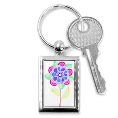 Flower Illustration T- Shirtflower T- Shirt Key Chain (rectangle) by EnriqueJohnson