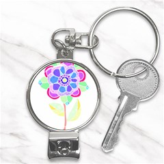 Flower Illustration T- Shirtflower T- Shirt Nail Clippers Key Chain by EnriqueJohnson