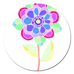 Flower Illustration T- Shirtflower T- Shirt Magnet 5  (round) by EnriqueJohnson