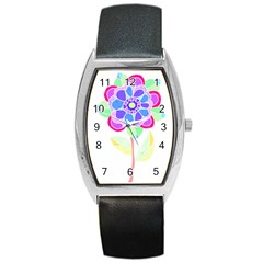 Flower Illustration T- Shirtflower T- Shirt Barrel Style Metal Watch by EnriqueJohnson