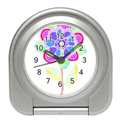 Flower Illustration T- Shirtflower T- Shirt Travel Alarm Clock by EnriqueJohnson