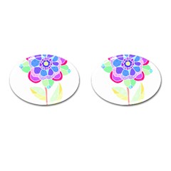 Flower Illustration T- Shirtflower T- Shirt Cufflinks (oval) by EnriqueJohnson