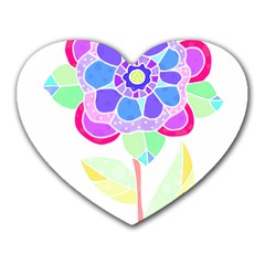 Flower Illustration T- Shirtflower T- Shirt Heart Mousepad by EnriqueJohnson