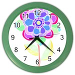 Flower Illustration T- Shirtflower T- Shirt Color Wall Clock Front