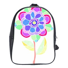 Flower Illustration T- Shirtflower T- Shirt School Bag (xl) by EnriqueJohnson