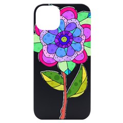 Flower Illustration T- Shirtflower T- Shirt Iphone 14 Plus Black Uv Print Case by EnriqueJohnson