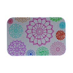 Flower Pattern T- Shirt Colorful Groovy Flower Pattern Outline T- Shirt Open Lid Metal Box (silver)  