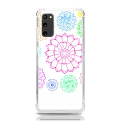 Flower Pattern T- Shirt Colorful Groovy Flower Pattern Outline T- Shirt Samsung Galaxy S20 6 2 Inch Tpu Uv Case by EnriqueJohnson