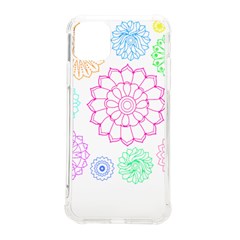 Flower Pattern T- Shirt Colorful Groovy Flower Pattern Outline T- Shirt Iphone 11 Pro Max 6 5 Inch Tpu Uv Print Case by EnriqueJohnson