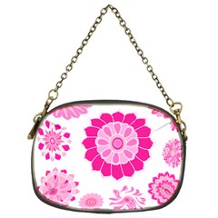 Flower Pattern T- Shirt Pink Psychedelic Floral Power Pattern T- Shirt Chain Purse (one Side) by EnriqueJohnson