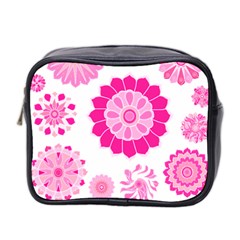 Flower Pattern T- Shirt Pink Psychedelic Floral Power Pattern T- Shirt Mini Toiletries Bag (two Sides) by EnriqueJohnson