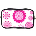 Flower Pattern T- Shirt Pink Psychedelic Floral Power Pattern T- Shirt Toiletries Bag (One Side) Front