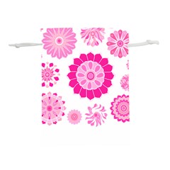 Flower Pattern T- Shirt Pink Psychedelic Floral Power Pattern T- Shirt Lightweight Drawstring Pouch (l) by EnriqueJohnson