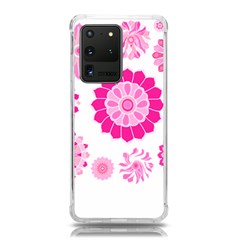 Flower Pattern T- Shirt Pink Psychedelic Floral Power Pattern T- Shirt Samsung Galaxy S20 Ultra 6 9 Inch Tpu Uv Case by EnriqueJohnson