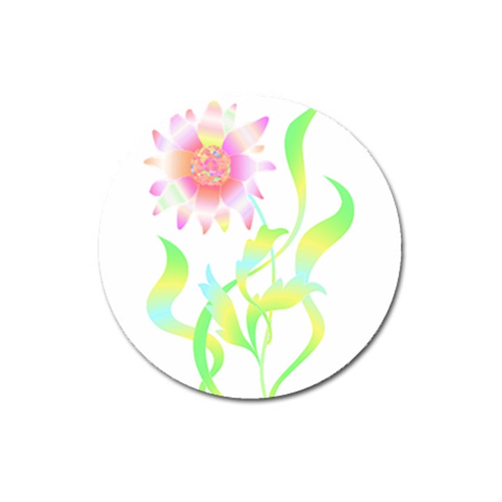 Flower Pattern T- Shirtflower T- Shirt Magnet 3  (Round)