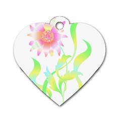 Flower Pattern T- Shirtflower T- Shirt Dog Tag Heart (two Sides) by EnriqueJohnson