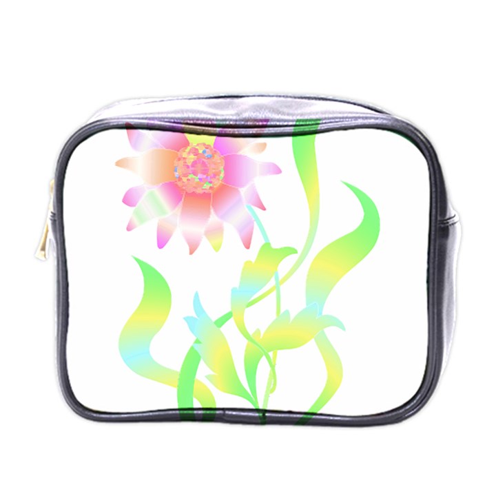 Flower Pattern T- Shirtflower T- Shirt Mini Toiletries Bag (One Side)