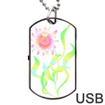 Flower Pattern T- Shirtflower T- Shirt Dog Tag USB Flash (Two Sides) Front