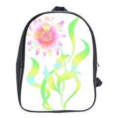 Flower Pattern T- Shirtflower T- Shirt School Bag (xl) by EnriqueJohnson