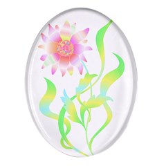 Flower Pattern T- Shirtflower T- Shirt Oval Glass Fridge Magnet (4 Pack) by EnriqueJohnson