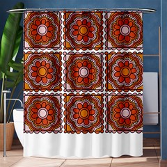 Flower T- Shirt Flower Granny Square Print T- Shirt Shower Curtain 60  X 72  (medium)  by EnriqueJohnson