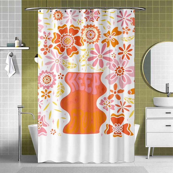 Flower T- Shirt Keep On Growing T- Shirt Shower Curtain 48  x 72  (Small) 