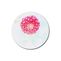 Flower T- Shirtflower T- Shirt Rubber Round Coaster (4 pack)