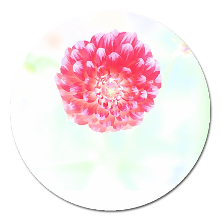 Flower T- Shirtflower T- Shirt Magnet 5  (Round)