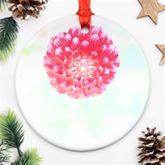 Flower T- Shirtflower T- Shirt Round Ornament (Two Sides)