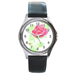 Flowers Art T- Shirtflower T- Shirt (1) Round Metal Watch by EnriqueJohnson