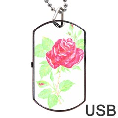 Flowers Art T- Shirtflower T- Shirt (1) Dog Tag Usb Flash (one Side) by EnriqueJohnson