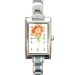 Flowers Art T- Shirtflower T- Shirt (2) Rectangle Italian Charm Watch by EnriqueJohnson