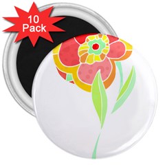 Flowers Art T- Shirtflower T- Shirt (2) 3  Magnets (10 Pack)  by EnriqueJohnson